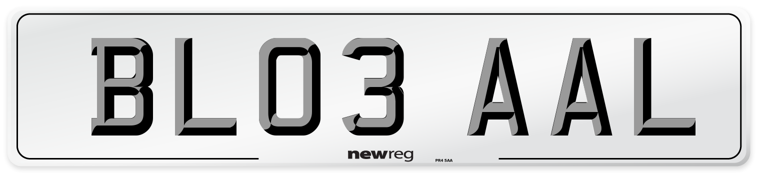 BL03 AAL Number Plate from New Reg